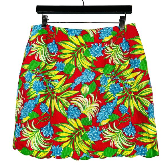 Lilly Pulitzer Grapeleaf Print Skirt Casual Mini Bright Texture - 14 - Picture 1 of 4